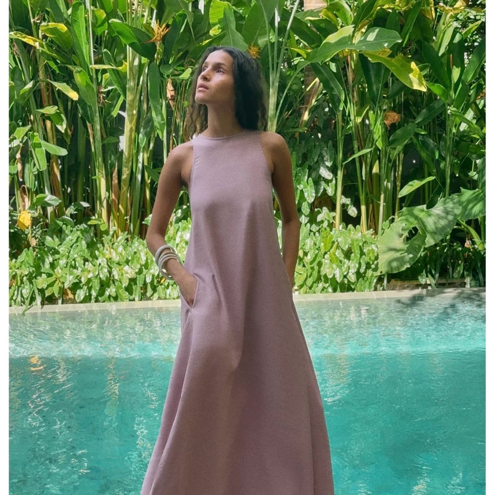 Sleeveless Mauve Maxi Dress - Women